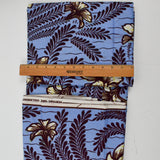 Brown, Blue + Cream Bold Floral Print Woven Fabric - 47" x 216"