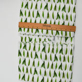 White + Green Snap Pea Print Cotton Voile Woven Fabric - 54" x 94"