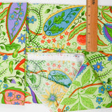 Green, Red, Purple + Blue Garden Print Quilting Weight Woven Fabric - 44" x 110"