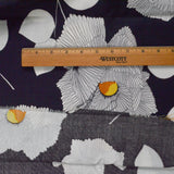 Black + White Floral Print Linen Blend Woven Fabric - 42" x 92"
