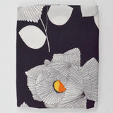 Black + White Floral Print Linen Blend Woven Fabric - 42" x 92"