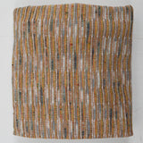 Gray, White + Brown Textured Stripe Knit Fabric - 62" x 64"