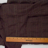 Brown Deadstock Wool + Nylon Seersucker "Academia Stripe" Suiting Fabric - 51" x 58" + Extra