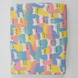 Pink, Blue, Yellow + White Gradient Cat Print Flannel Woven Fabric - 45" x 110"