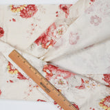 Off-White, Red + Yellow Floral Print Canvas Woven Fabric - 48" x 124"