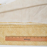 Beige + Gold Spiral Leaf Print Quilting Weight Woven Fabric - 42" x 98"