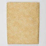 Beige + Gold Spiral Leaf Print Quilting Weight Woven Fabric - 42" x 98"