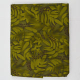 Green + Brown Leaf Print Quilting Weight Woven Fabric - 44" x 74"