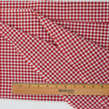 Red + White Gingham Woven Fabric - 42" x 110"
