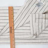 White + Gray Stripe Cotton + Linen Woven Fabric Curtain - 54" x 66"