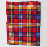 Red, Blue, White + Yellow Plaid Print Flannel Woven Fabric - 44" x 62"