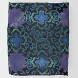 Black, Green, Purple + Blue Floral Metallic Brocade Woven Fabric - 45" x 188"