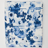 White + Blue Watercolor Splatter Print Woven Canvas Fabric - 44" x 76"