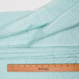 Teal + White Polka Dot Print Quilting Weight Woven Fabric - 42" x 108"
