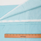 Light Blue + White Polka Dot Print Quilting Weight Woven Fabric - 44" x 70"