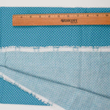Blue + White Polka Dot Print Quilting Weight Woven Fabric - 44" x 76"
