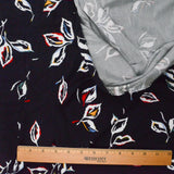Black, White, Red + Yellow Leaf Print Soft Knit Apparel Fabric - 56" x 132"