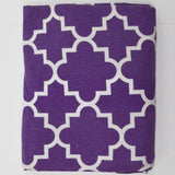 Purple + White Geometric Print Knit Fabric - 60" x 68"