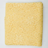 Light Yellow Floral Stretch Lace Fabric - 46" x 62"