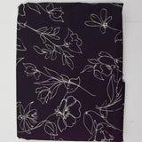 Black + White Floral Print Woven Fabric - 46" x 108"