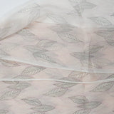 Light Pink + Gray Sheer Leaf Print Crinkle Crepe Woven Fabric - 53" x 72"