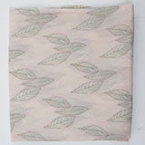 Light Pink + Gray Sheer Leaf Print Crinkle Crepe Woven Fabric - 53" x 72"