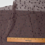 Brown + Purple Sheer + Sparkly Polka Dot Print Woven Fabric - 44" x 120"