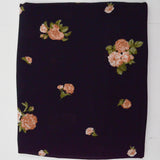 Black, Green + Pink Floral Print Crepe Woven Fabric - 51" x 62"