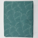 Teal Wave Print Quilting Weight Woven Fabric - 44" x 152"