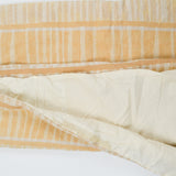 White + Yellow Lined Canvas Woven Fabric - 43" x 106"