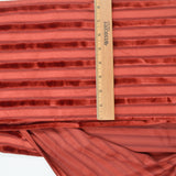 Brick Red Velvet Stripe Drapery Fabric - 62" x 120"