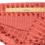 Brick Red Sheer Velvet Stripe Drapery Fabric Curtain - 62" x 112"