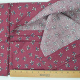 Maroon + Blue Cherry Print Woven Fabric Curtain - 48" x 64"