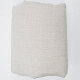 Light Gray, Brown + White Flowy Woven Drapery Fabric - 120" x 240"