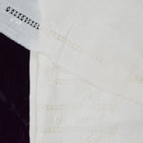 White Floral Embroidered + Drawn Threadwork Fabric Panel - 39" x 68"