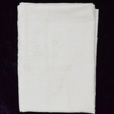 White Floral Embroidered + Drawn Threadwork Fabric Panel - 39" x 68"