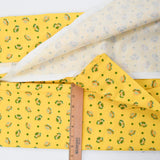 Yellow + Green Butterfly Print Woven Fabric - 52" x 168" - Seams