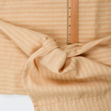 Beige + Gold Textured Stripe Drapey Woven Fabric Curtain - 30" x 82"
