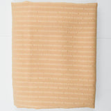 Beige + Gold Textured Stripe Drapey Woven Fabric Curtain - 30" x 82"
