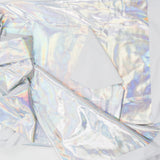 Silver Holographic Stretch Knit Fabric - 60" x 84" + Extra