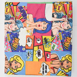 Bright Colorful Pop Art Girls Digital Print Woven Canvas Fabric - 54" x 57"
