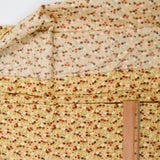 Yellow, Brown, Red + White Floral Calico Quilting Weight Woven Fabric - 43" x 84"