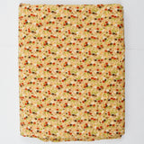 Yellow, Brown, Red + White Floral Calico Quilting Weight Woven Fabric - 43" x 84"