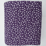 Purple + White Star Print Flannel Woven Fabric - 39" x 148"