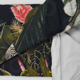 Black, Green + Pink Tropical Digital Print Fabric Duvet Cover - 88" x 88"