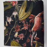 Black, Green + Pink Tropical Digital Print Fabric Duvet Cover - 88" x 88"