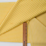 Yellow + White Gingham Polyester Textured Knit Fabric - 68" x 68" (Some Stains)