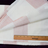 White + Pink Rope Stripe Semi-Sheer Woven Fabric - 54" x 124"