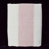 White + Pink Rope Stripe Semi-Sheer Woven Fabric - 54" x 124"