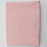Red + White Stripe Print Twill Woven Fabric - 54" x 60"